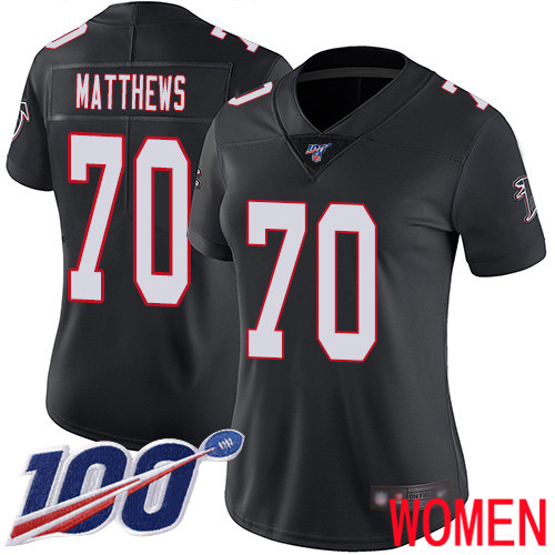 Atlanta Falcons Limited Black Women Jake Matthews Alternate Jersey NFL Football #70 100th Season Vapor Untouchable